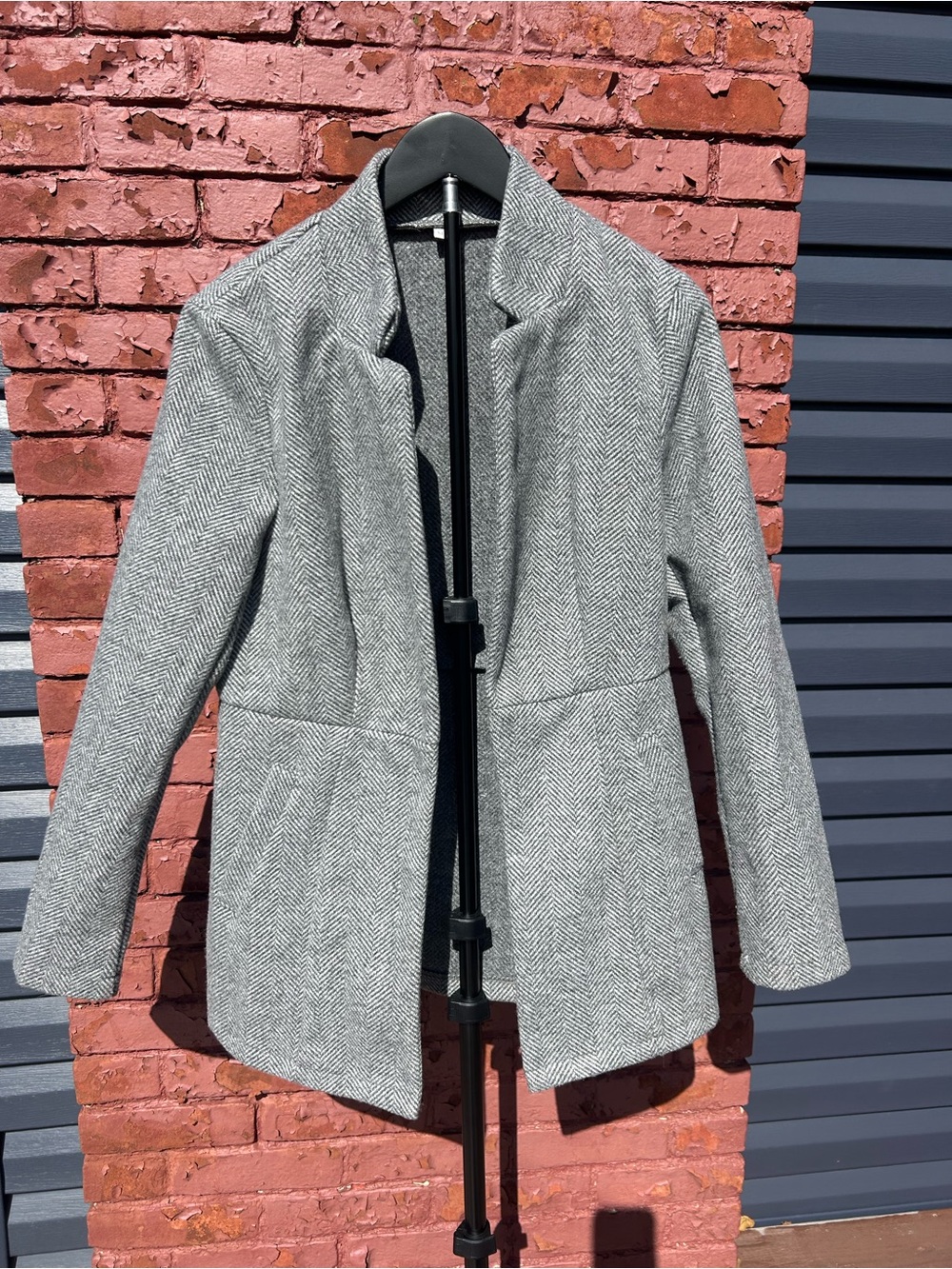 Amazon Women's Grey Herringbone Blazer Jacket